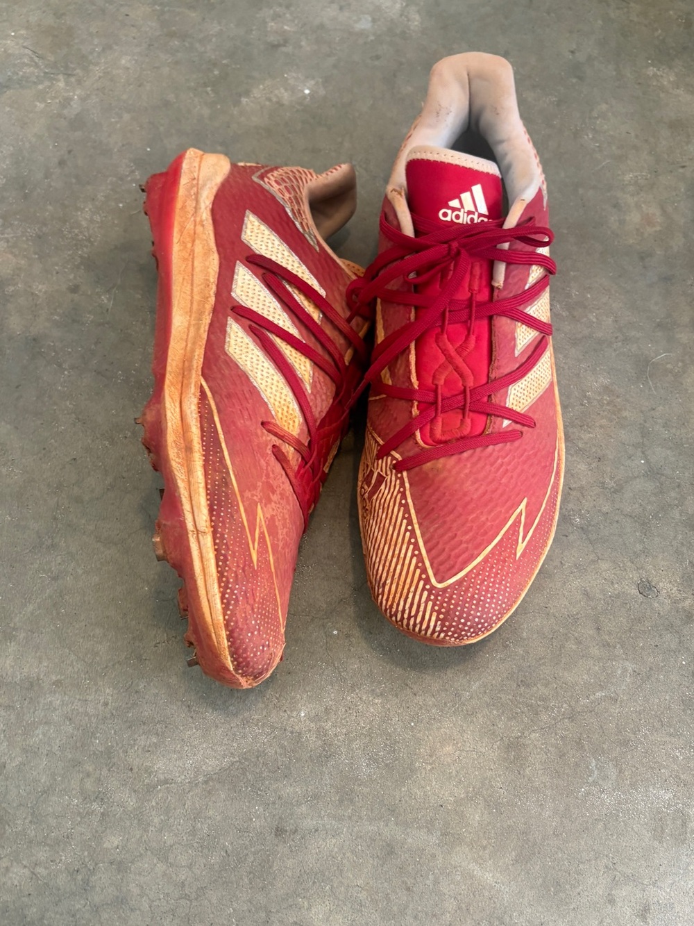 adidas Men’s Red and Gold Athletic Track Spikes